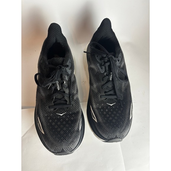 Hoka Clifton 9 Wide Womens 11D Black White Running Shoes 1132211 BWHT main image 2